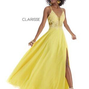 NWT Clarisse 8021 yellow size 0 Prom/Gala dress